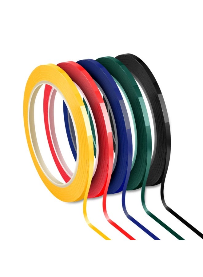 Peachjoy Whiteboard Tape, 5 Rolls Graphic Chart Tape, Self Adhesive, Assorted 5 Colors, Art Graphic Chart Line for Dry Erase Board, Art, Outdoor, School Projects, 3 mm x 66 m - Image 1